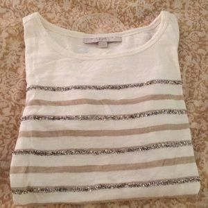 Ann Taylor Loft Sequined and Striped t-shirt